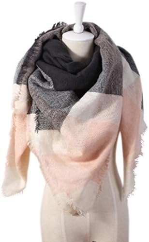 Fashion Women Triangle Cashmere Winter Scarf Shawl Cape Blanket (Blend Pink)