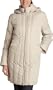Liz Claiborne Women's Three Quarter Down Hooded Jacket,Pearl,Medium