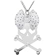 Handcrafted Polka Dot Bow Skull and Crossbones Necklace