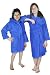 Girls and Boys Kids Hooded Terry Turkish Robe Bathrobe Royal Blue 100% Cotton - Large