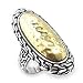 ISADY - Ahlim - Bague femme rhodie et dorure - Métal frappé style vintage