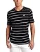 Company 81 Men's Basic Stripe V-neck Tee, Dark Black, Large Regular