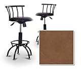 2 24"-29" Brown Vinyl Seat Black Metal Adjustable Custom Barstools (Carrara ....