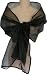 Apparel : Black Sheer Organza Evening Wrap Shawl for Prom Wedding Bride: Available in single or 6 packs