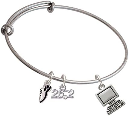 Computer Running Shoe and 26.2 Expandable Bangle Bracelet