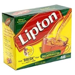 Lipton Tea, Decaffeinated, Tea Bags, 48-Count Boxes (Pack of 12) Package May Vary