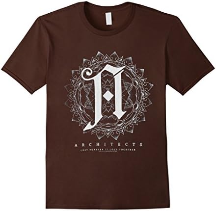 Men's Architects Mandala Banded Collar Short Sleeve T-Shirt Medium Brown