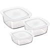 Bormioli Rocco 388550SB4021990 Frigoverre Square Glass Food-Storage Containers with Lids, Set of 3