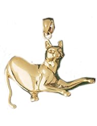 Dazzlers Solid 14k Gold Cat Charm Pendant Available in three colors from jewelsberry (weights: 6.0 grams only)