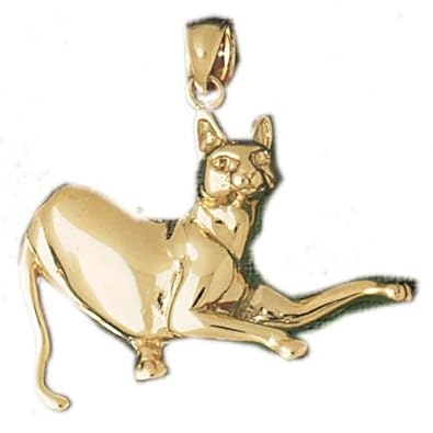 Cheap Girls Jewelry Dazzlers Solid 14k Gold Cat Charm Pendant Available in three colors from jewelsberry (weights: 6.0 grams only) For Sale