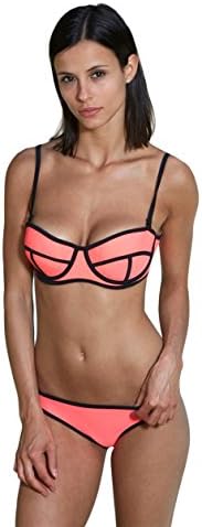 Decently Women's Sexy Swim Push-Up Balconette Neoprene Fashion Bikini Pink Watermelon Small