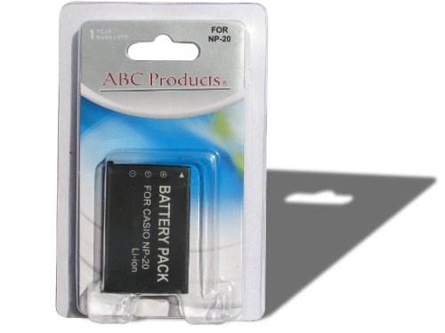 ABC Products® rechargeable NP-20 NP20 battery for Casio Exilim EX-M1, EX-M2, EX-M20, EX-S1, EX-S2, EX-S3, EX-S20, EX-S100, EX-S500, EX-S600, EX-S770, EX-S880, EX-Z3, EX-Z4, EX-Z5, EX-Z6, EX-Z7, EX-Z8, EX-Z11, EX-Z12, EX-Z15, EX-Z18, EX-Z60, EX-Z65, EX-Z70, EX-Z75, EX-Z77 Digital Camera