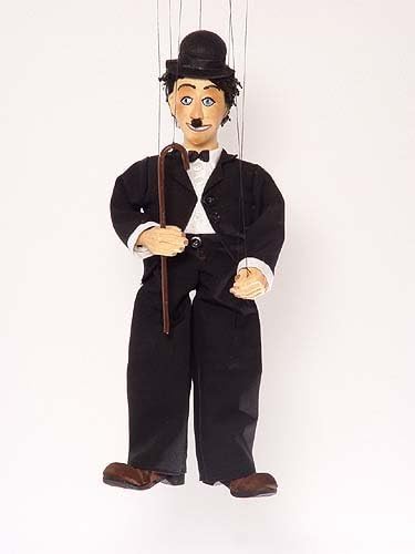 Chaplin 21 Loutka Marionette String Puppets Approx 18" High Hand Made In Prague Czech Republic