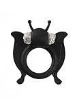 S-Line Stretchable Silicone Vibrating Funny Cockring Butterfly Black