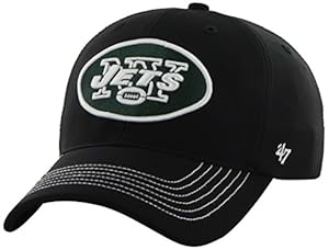 NFL New York Jets '47 Brand Game Time Closer Stretch Fit Hat, Black, One Size Stretch