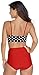 Angerella Polka High Waisted Cute Bikini Swimwear Bathing Suit(BKI031-R1-3XL), Red-Two, US12-14=Tag Size 3XL