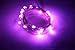 DoDoLightness Micro LED 20 Purple Color Lights Battery Operated on 7ft Long Silver Color Ultra Thin String Wire