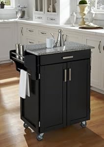 Cuisine Kitchen Cart Black/Grey Granite