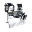 Computer Desk With Black Glass By Leda Home Furnishing