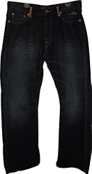 Men's Ed Hardy Jeans McQueen Blue Denim w/ Stones Size 36W x 34L