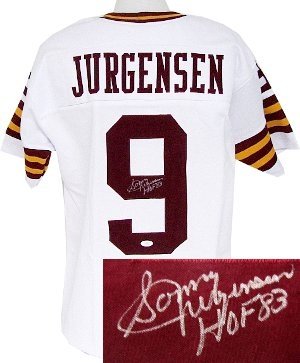 Sonny Jurgensen Autographed/Hand Signed Washington Redskins White Prostyle Jersey HOF 83- JSA Hologr