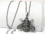 BIG BLING Bumble Bee Black & Ice Crystal Pendant Necklace - 30