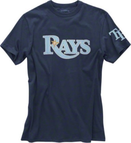 MLB Men's Devil Rays Fieldhouse Basic Tee (Gym Blue, X-Large)