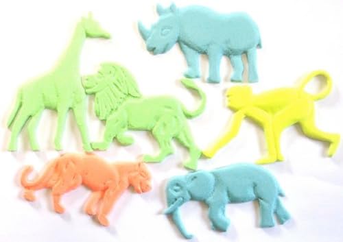 mAniglows, African Creatures that Glow in the Dark, Assorted Glow Colors, Includes Slarfe the Giraffe, Sleo the Lion, Slaber the Tiger, Slonkey the Monkey, Sleph the Elephant, and Slino the Rhino