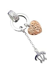925 Silver Two Tone Rose Turtle & Heart Pendant Hawaiian Silver Jewelry