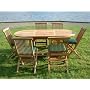 HUMBER TEAK 13 PIECE GRADE A TEAK OUTDOOR DINING SET WITH FOLDING CHAIRS