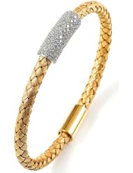 Sterling Silver & Cz 18k Yellow Gold Plated Bangle