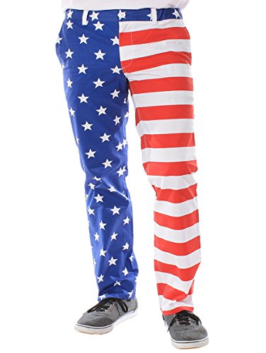USA American Flag Pants - Men's Patriotic Pants by Tipsy Elves