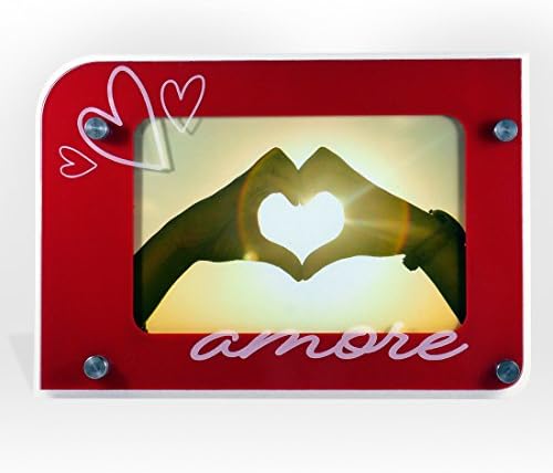 "Amore" Love Picture Frame for 4 X 6 Inch Photo, Red