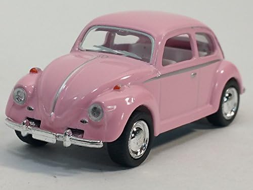 Kinsmart Pink Classic VW Volkswagen Beetle 1/64 Scale Pastel Color Diecast Car