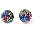 Multcolored Crystal Pave Ball Stud Earrings Fashion Jewelry