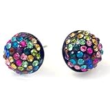 Multcoloredi Crystal Pave Ball Stud Earrings Fashion Jewelry