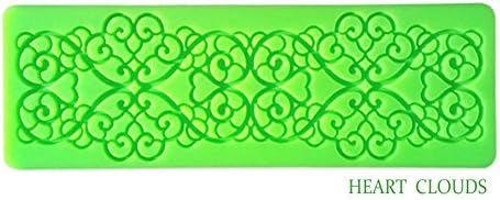 Fanhesheng Little Flowers Embossing Cake Lace Fondant Mold, Rattan Shaped Sugar Veil Cupcake Mat Silicone Molds for Cake Decorating or Arts, Crafts
