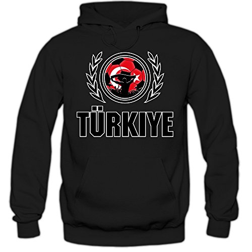 Türkei EM 2016 #2 Hoody | Fußball | Herren | Trikot | Ay-Yildizlilar | Nationalmannschaft, Farbe:Schwarz (Black F421);Größe:XXL