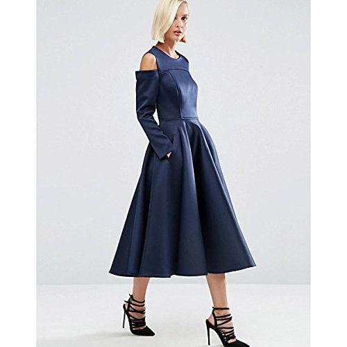 エイソス トップス ワンピース ASOS WHITE Bonded Satin Midi Dress With Navy [並行輸入品]