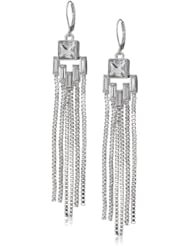 Vince Camuto Crystal Clear Silver Fringe Earrings
