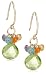 14k Yellow Gold Peridot Briolette Drop and Multi-Gemstone Beaded Earrings