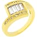 Golden Anniversary CZ Ring in Sizes 5-10 with 2.2 Total CZ Carat Weight in Gold Tone
