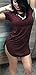 Hqclothingbox Women's Short Sleeve Slim Mini Tee shirt Dress Medium Wine Red