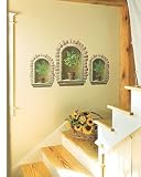 Potted Fruit Trees in Brick Tuscan Alcoves Wall Mural