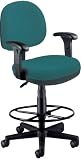 OFM 150-AA-DK-120-TEAL Lite Use Computer Task Chair with Arms and Drafting Kit - Teal