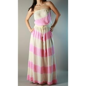 Indah Maxi Silk Tube Dress Pink