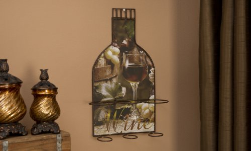 See Giftcraft Wall Mounted Metal Three Wine Bottle Holder
