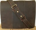 New Visconti XL brown leather 17" laptop messenger briefcase business work bag