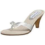 Designer Dresses item: Steve Madden Women's Rapp Thong Sandal,Silver Leather,6 M