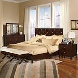 Wynwood 1430-Bedroom-3-Q-N-Set Moxi Block Panel Bedroom Set, Java